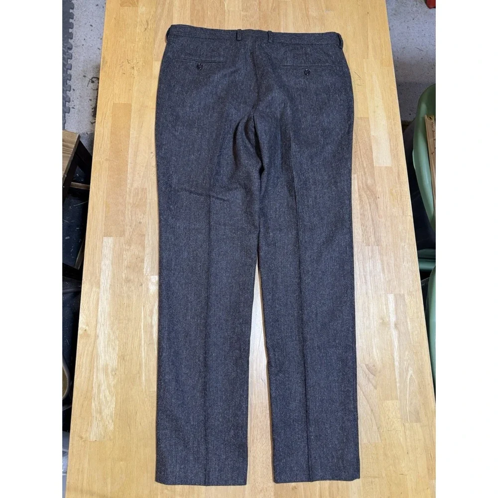 J.Crew Ludlow Mens 36x34 Abraham Moon Wool Dress Pants Gray Tweed British Fabric